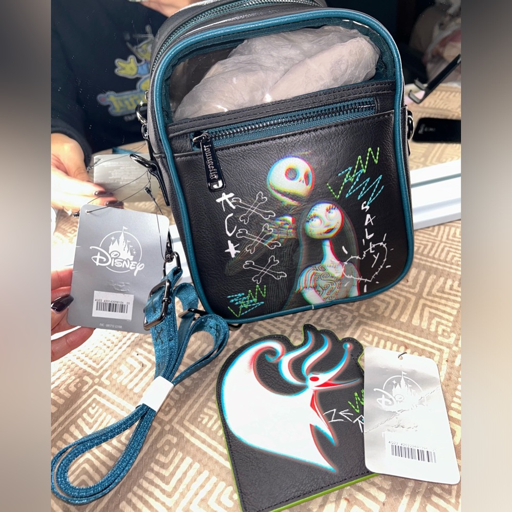 ‼️🚨BRAND NEW LIMITED EDITION LOUNGEFLY DISNEY PARKS TNBC CROSSBODY BAG🎃👻